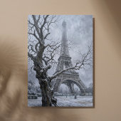 Toile Winter Eiffel Tower Tree Branches Art