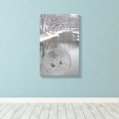 Toile Winter Geese on the River (Insitu (Plancher de Bois))