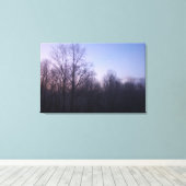 Toile Winter Moon Matin Paysage Photographie (Insitu (Plancher de Bois))