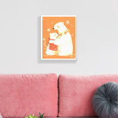 Toile Winter Polar Bear Mom & Baby Cozy Nordic Canvas (Insitu(Salon))