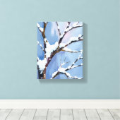 Toile Winter Wonderland Snowy Tree Branches Painted (Insitu (Plancher de Bois))