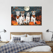 Toile Wirefox Terrier Halloween Éffrayant (Insitu(Chambre))