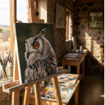 Toile Wise Owl Painting Large<br><div class="desc">Wise owl print from original oil on canvas by Sue Maas</div>