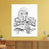 Toile Wolf and Raven black and white design (Insitu(Salon))