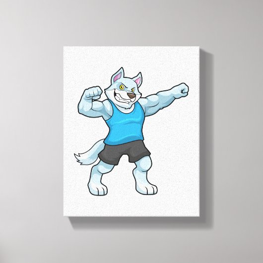 Toile Wolf comme Bodybuilder avec les gros bras supérieu (Recto)