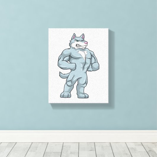 Toile Wolf comme Bodybuilder extrême (Insitu (Plancher de Bois))