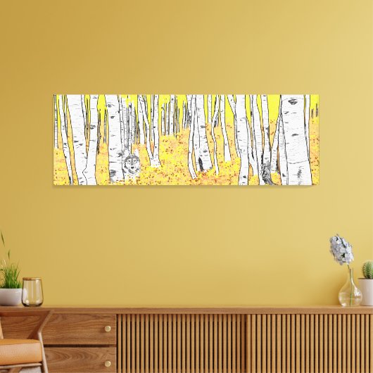 Toile Wolf dans Bois d'automne (Insitu(Salon))