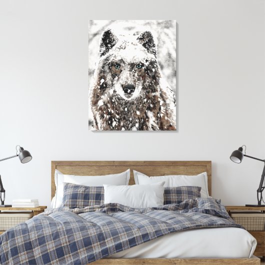 Toile Wolf dans la neige (Insitu(Chambre))