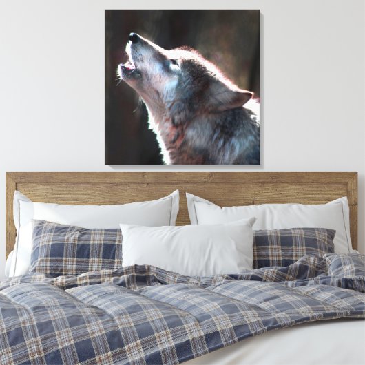 Toile Wolf Howling Loup solitaire (Insitu(Chambre))