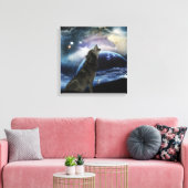 Toile Wolf hurle sur la lune (Insitu(Salon))