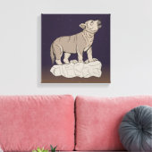 Toile Wolf Pup Howling (Insitu(Salon))
