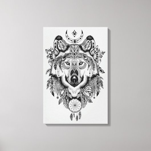 Toile Wolf tribal indien (Recto)