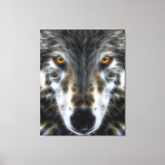 Toile Wolf Woodland Portrait inspirant (Recto)