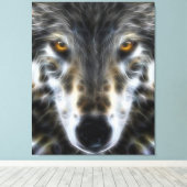 Toile Wolf Woodland Portrait inspirant (Insitu (Plancher de Bois))