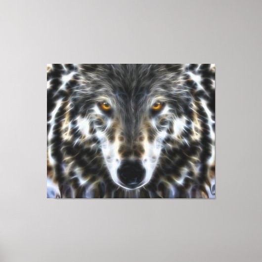 Toile Wolf Woodland Portrait inspirant (Recto)
