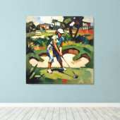 Toile Woman Golfer - Golf Canvas Art Print (Insitu (Plancher de Bois))