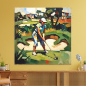 Toile Woman Golfer - Golf Canvas Art Print (Insitu(Salon))