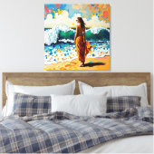 Toile Woman on Beach Abstract Seaside Art (Insitu(Chambre))