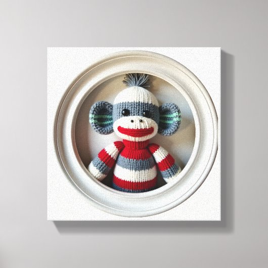 Toile Wonder Wall Art Stried Sock Monkey Délice (Recto)