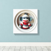 Toile Wonder Wall Art Stried Sock Monkey Délice (Insitu (Plancher de Bois))