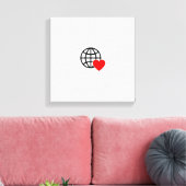 Toile World Love Globe Icon | Heart Earth Summer Design (Insitu(Salon))