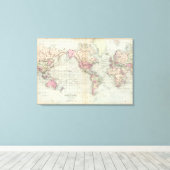 Toile World, projection de Mercator 2 (Insitu (Plancher de Bois))