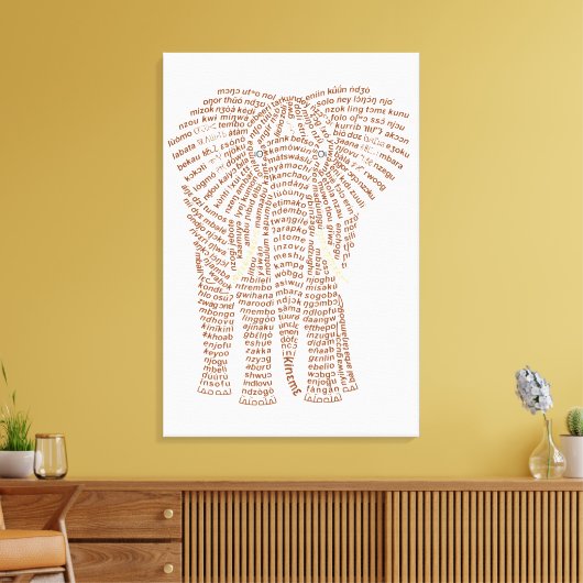 Toile World Word African Elephant Canvas Print (Insitu(Salon))
