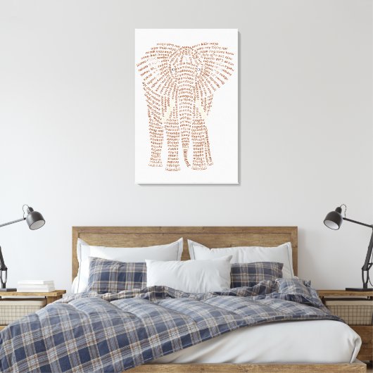 Toile World Word African Elephant Canvas Print (Insitu(Chambre))