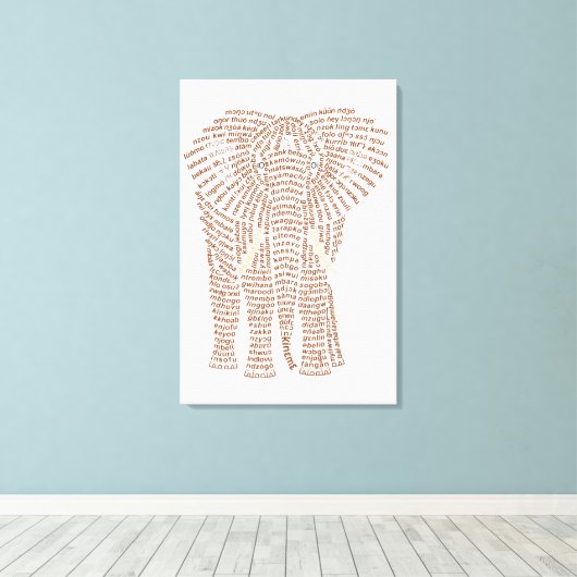 Toile World Word African Elephant Canvas Print (Insitu (Plancher de Bois))