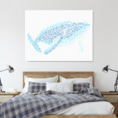 Toile World Word Blue Whale Canvas Imprimer (Insitu(Chambre))