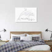 Toile World Word Dolphin Canvas Imprimer - avec titre (Insitu(Chambre))
