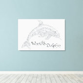 Toile World Word Dolphin Canvas Imprimer - avec titre (Insitu (Plancher de Bois))