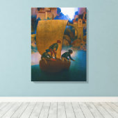 Toile Wynken, Blynken et Nod, 1905 par Maxfield Parrish (Insitu (Plancher de Bois))