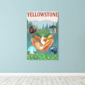 Toile WyomingYellowstone Collage (Insitu (Plancher de Bois))
