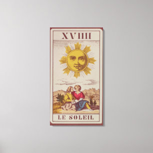 Toile XVIIII Le Soleil, carte de tarot française du Sun