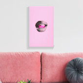 Toile Y2K Lips Portrait – Glossy Aesthetic Pop Art Print (Insitu(Salon))
