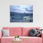 Toile yachts amarrés en fin d'après-midi (Insitu(Salon))