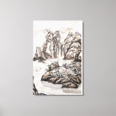 Toile Yangze Rivière avec Cascade (Recto)
