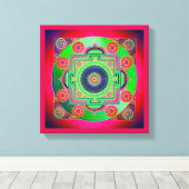 Toile YANTRA - grande roue - vert rose (Insitu (Plancher de Bois))