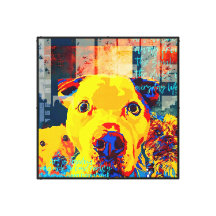 Yellow Pop Art Dogs Print: Freedom & Inspiration .
