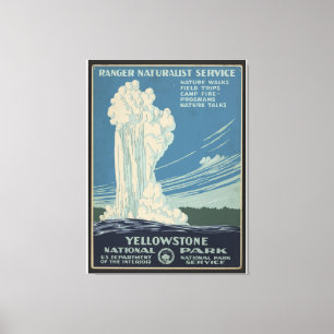 Toile Yellowstone National Park Vintage Travel Poster