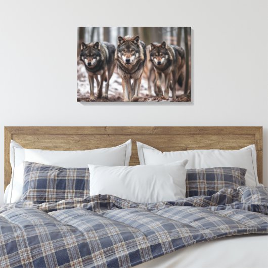Toile Yellowstone Wolves Canvas Art (Insitu(Chambre))