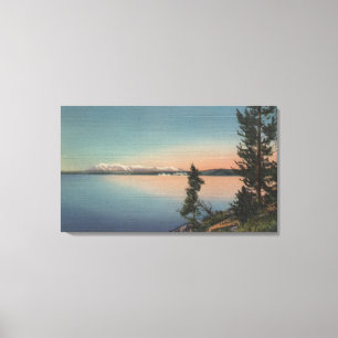Toile Yellowstone, WYView de Mt. Sheridan et Y. Lake
