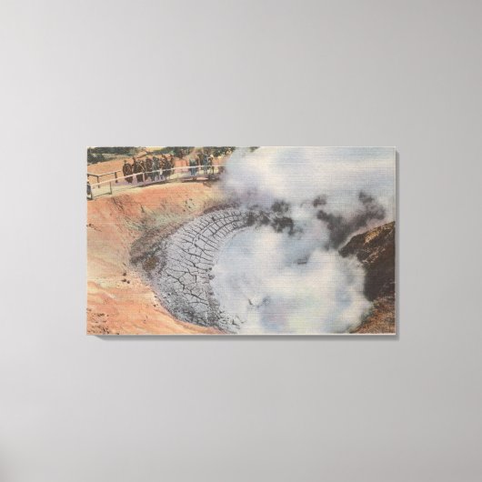 Toile Yellowstone, WYView du cratère du volcan de boue (Recto)