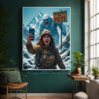 Toile Yeti Bigfoot Sasquatch Selfie Mont Everest