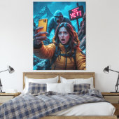 Toile Yeti Bigfoot Sasquatch Selfie Mont Everest Neon (Insitu(Chambre))