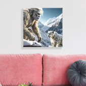 Toile Yeti et le léopard des neiges (Insitu(Salon))