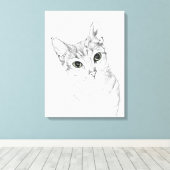 Toile Yeux de chat Un dessin au crayon (Insitu (Plancher de Bois))