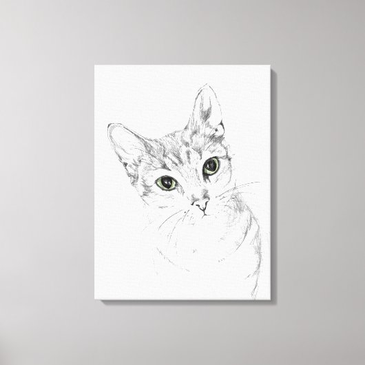 Toile Yeux de chat Un dessin au crayon (Recto)