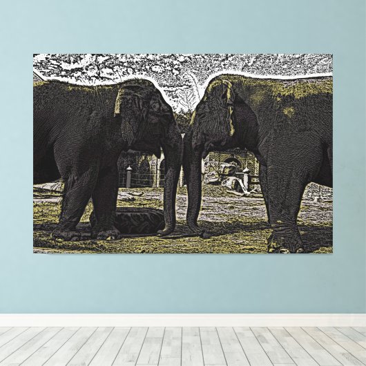Toile Yeux éléphants (Insitu (Plancher de Bois))